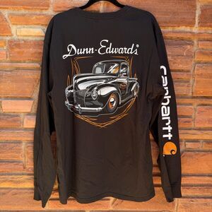 Carhartt Long Sleeve Pocket Tee Dunn Edwards Paint Graphic Back Workwear Shirt